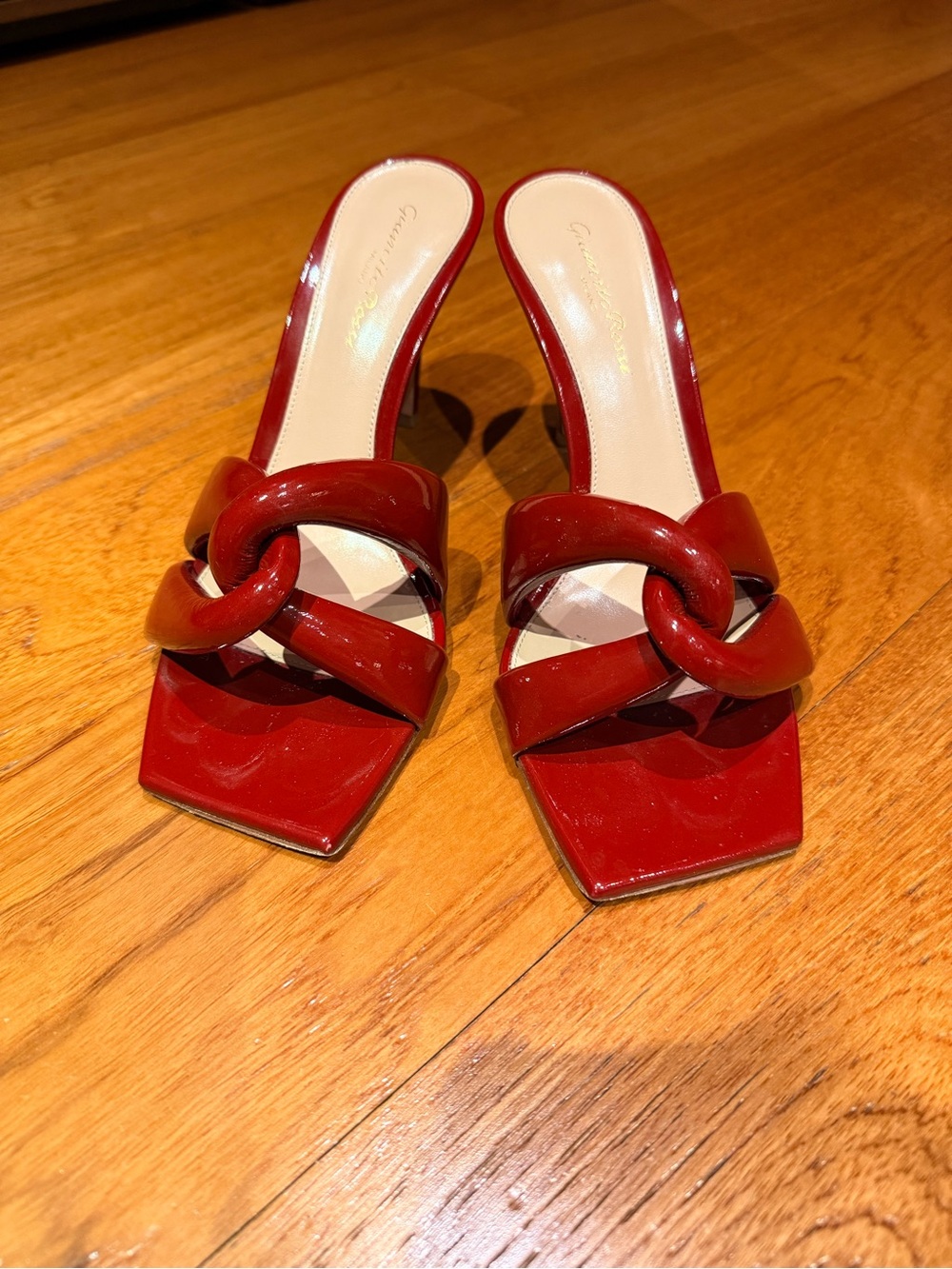 Gianvito Rossi patent leather red sandals